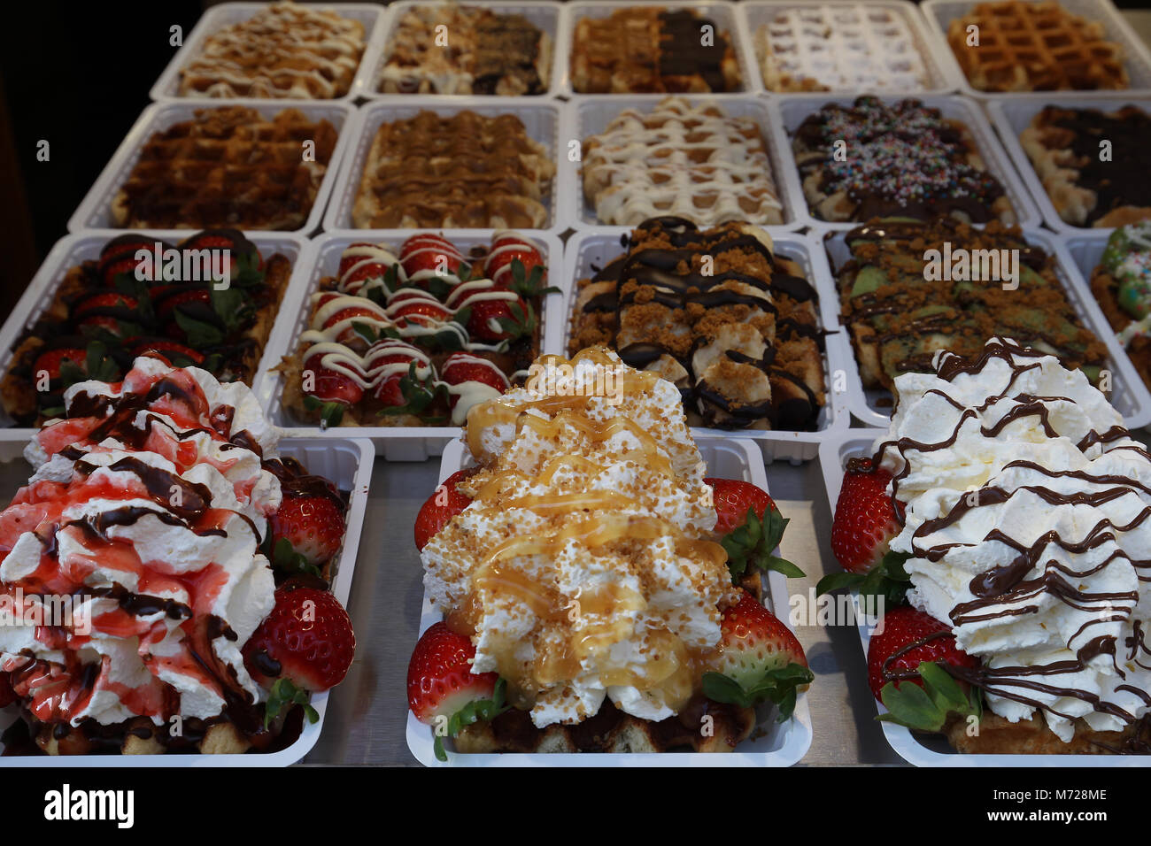 Belgische Waffel in Brüssel, Belgien. Stockfoto