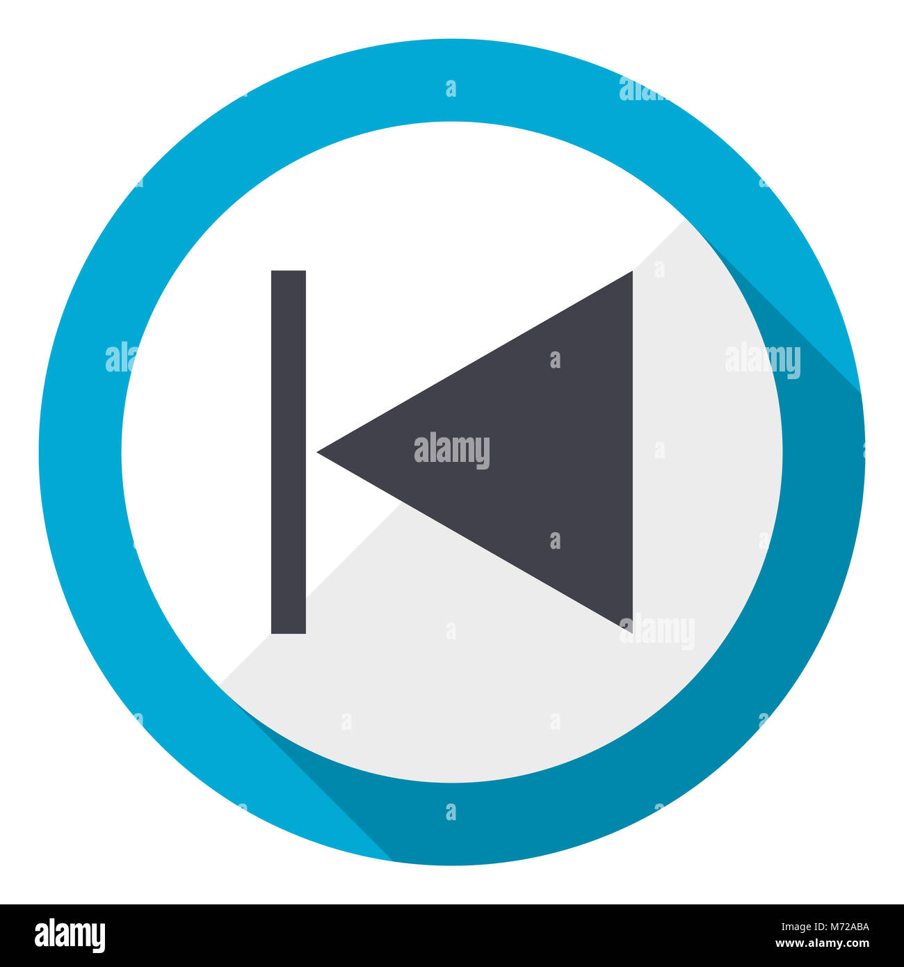 Zurück Blaue flache Design Web Icon Stockfoto