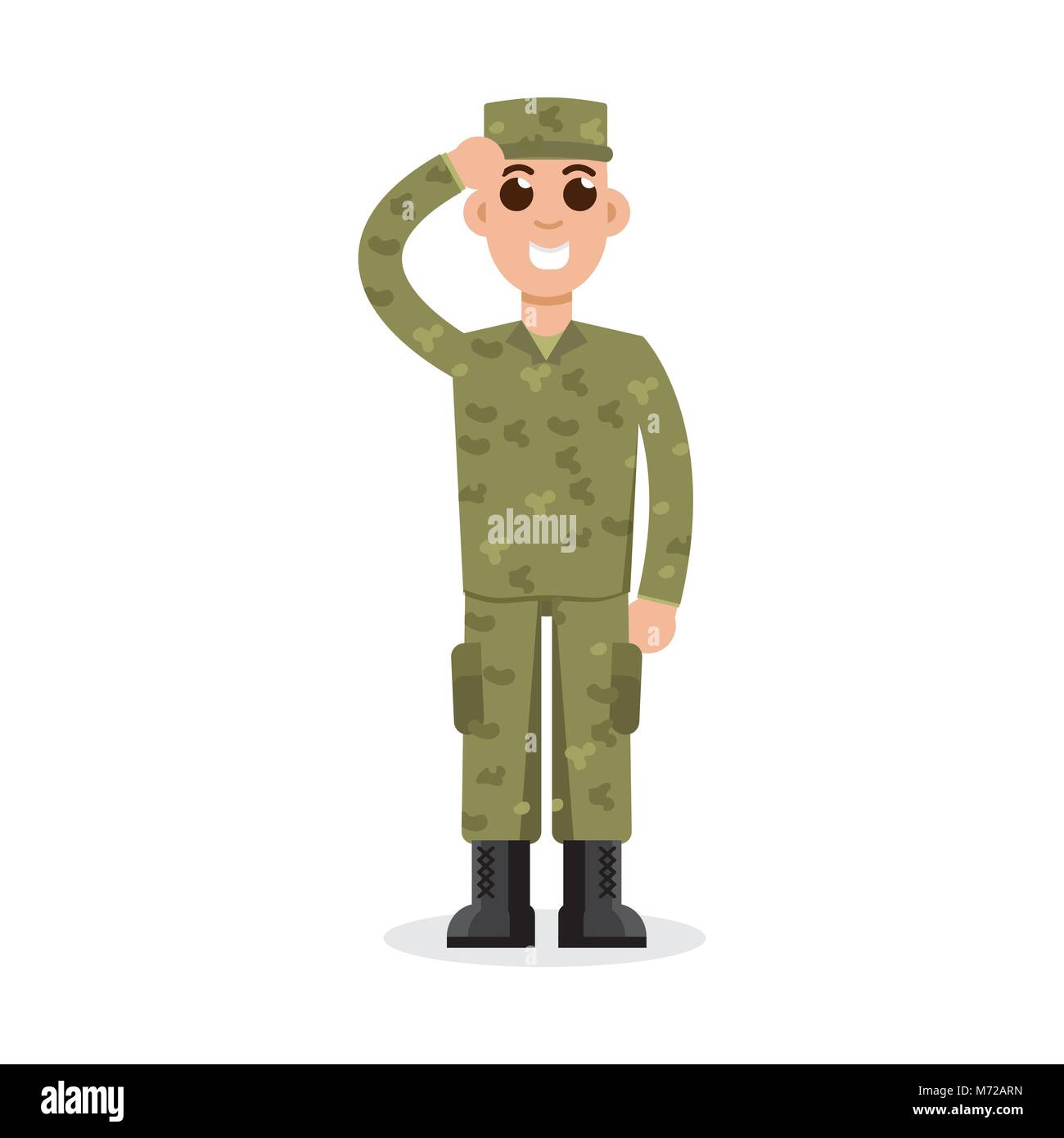 Mann US-Armee Soldaten in der Tarnung. Vector Illustration. Stock Vektor