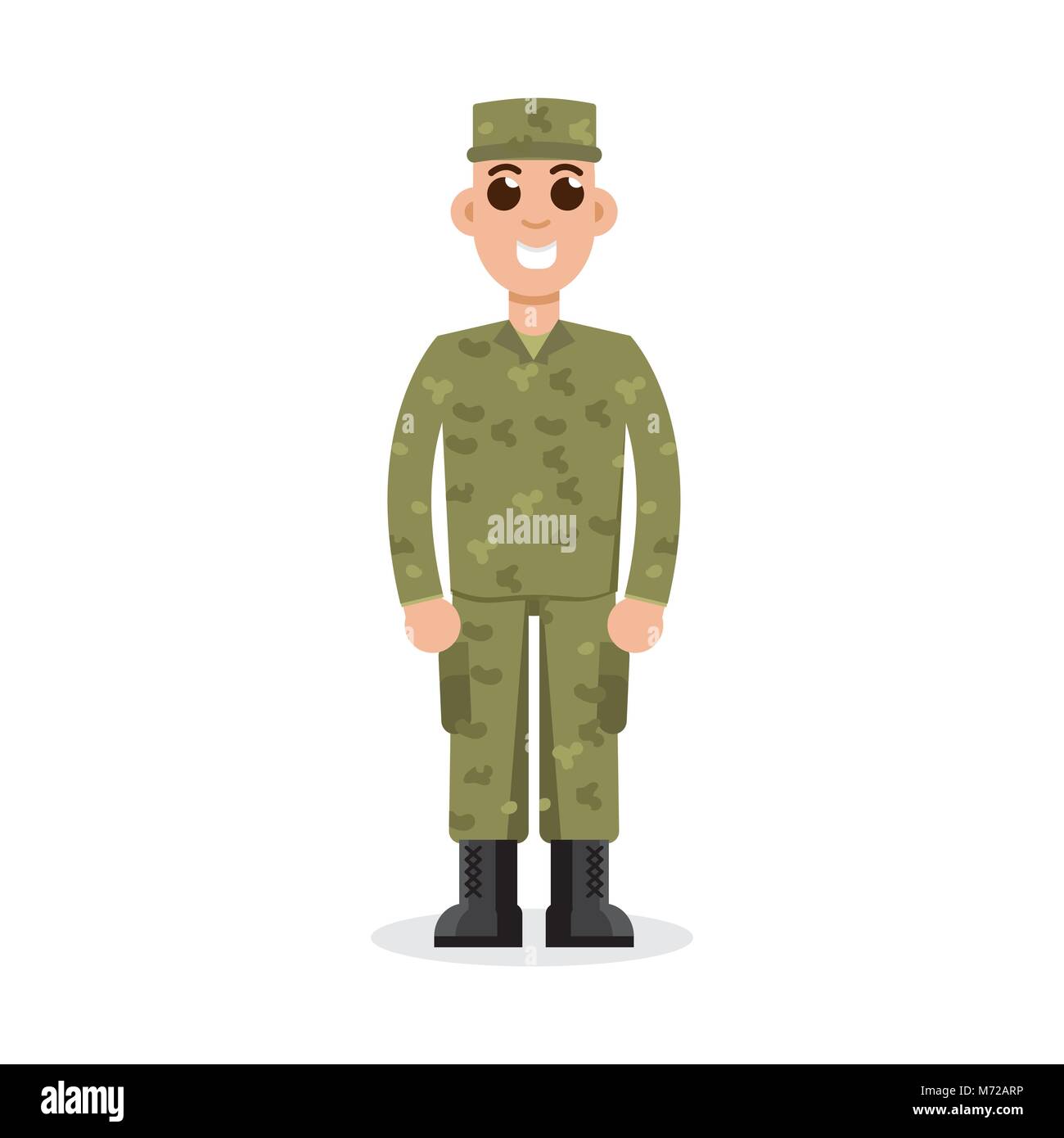 Mann US-Armee Soldaten in der Tarnung. Vector Illustration. Stock Vektor