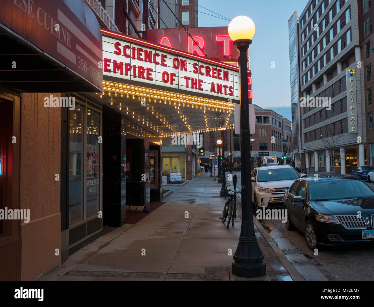 Historische Kunst Theater. Champaign, Illinois. Stockfoto