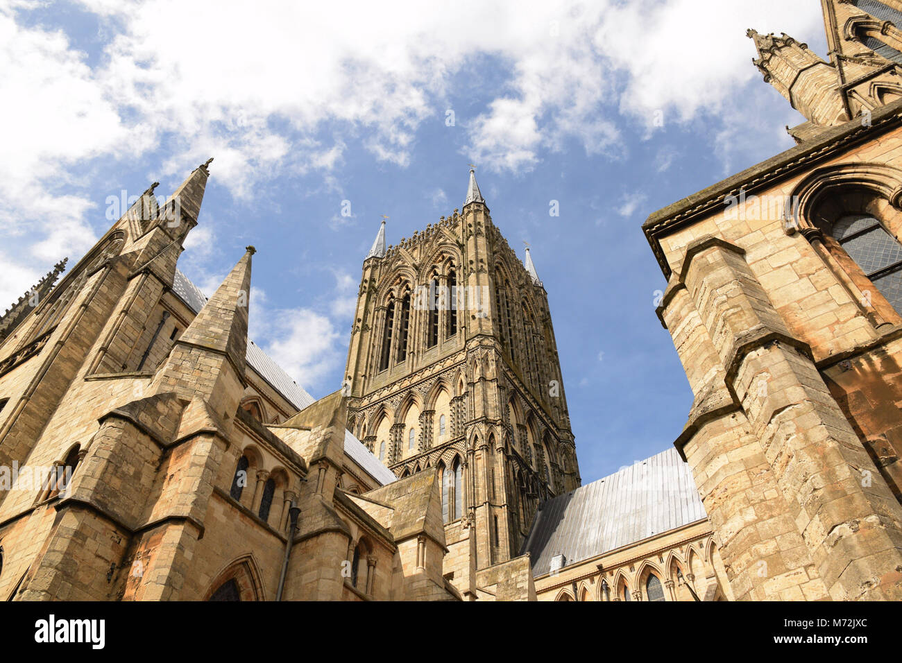 Lincoln Cathedral Central Tower und südlichen Querschiff Stockfoto