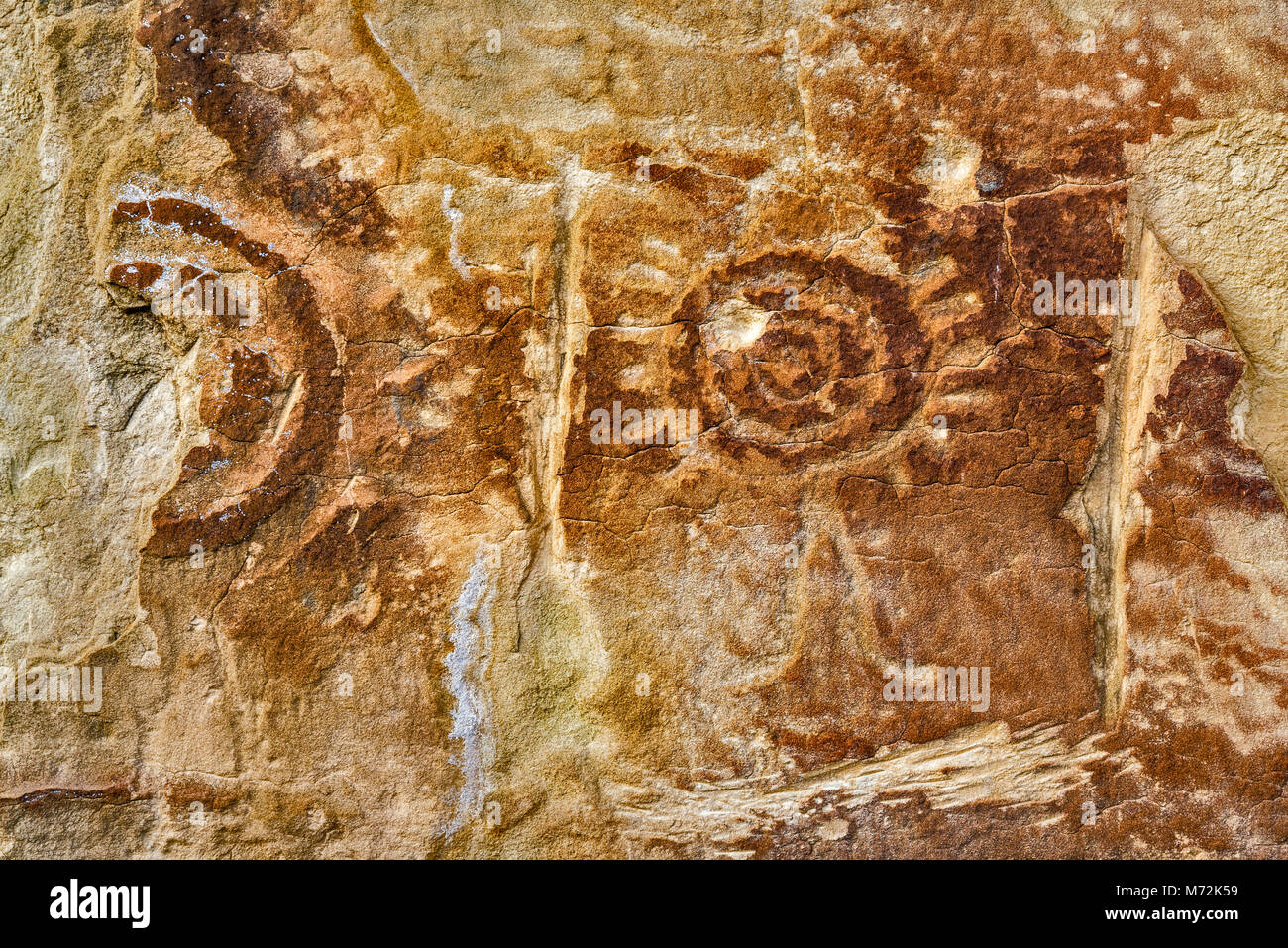 Schild Website Rock Art Petroglyph, Dragon Straße Bereich, in der Nähe von Canyon Pintado und Stadt Rangely, Colorado, USA Stockfoto