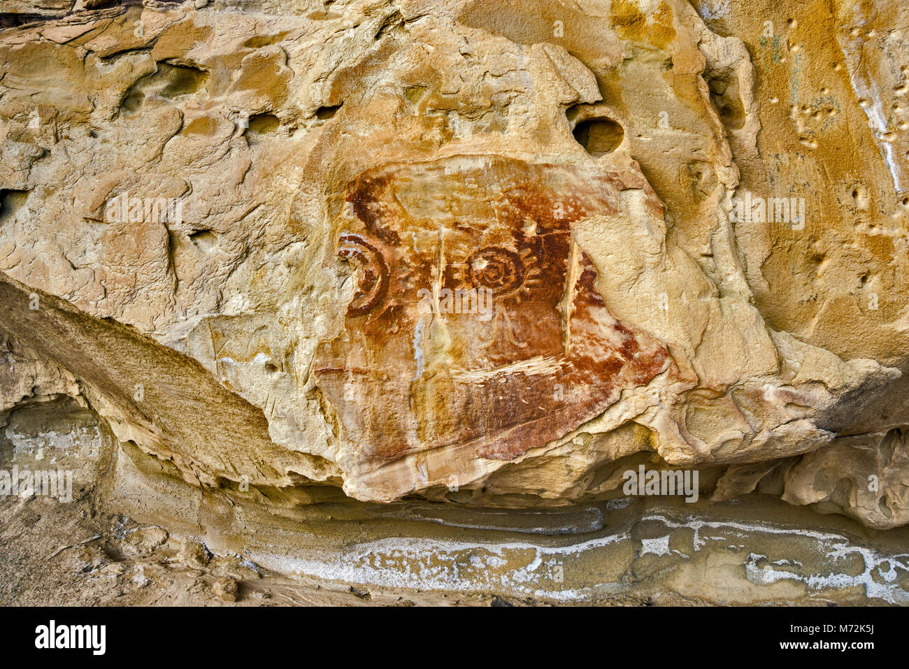 Schild Website Rock Art Petroglyph, Dragon Straße Bereich, in der Nähe von Canyon Pintado und Stadt Rangely, Colorado, USA Stockfoto