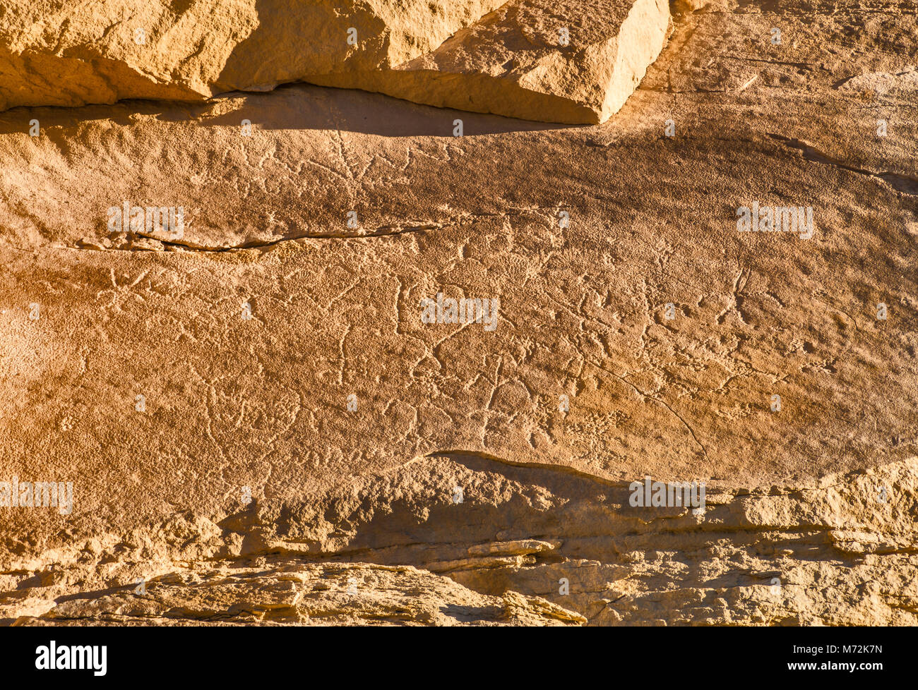 Osten Fourmile Ort, Fremont Kultur Petroglyphen kunst Panel, Canyon Pintado Historic District, in der Nähe von Rangely, Colorado, USA Stockfoto