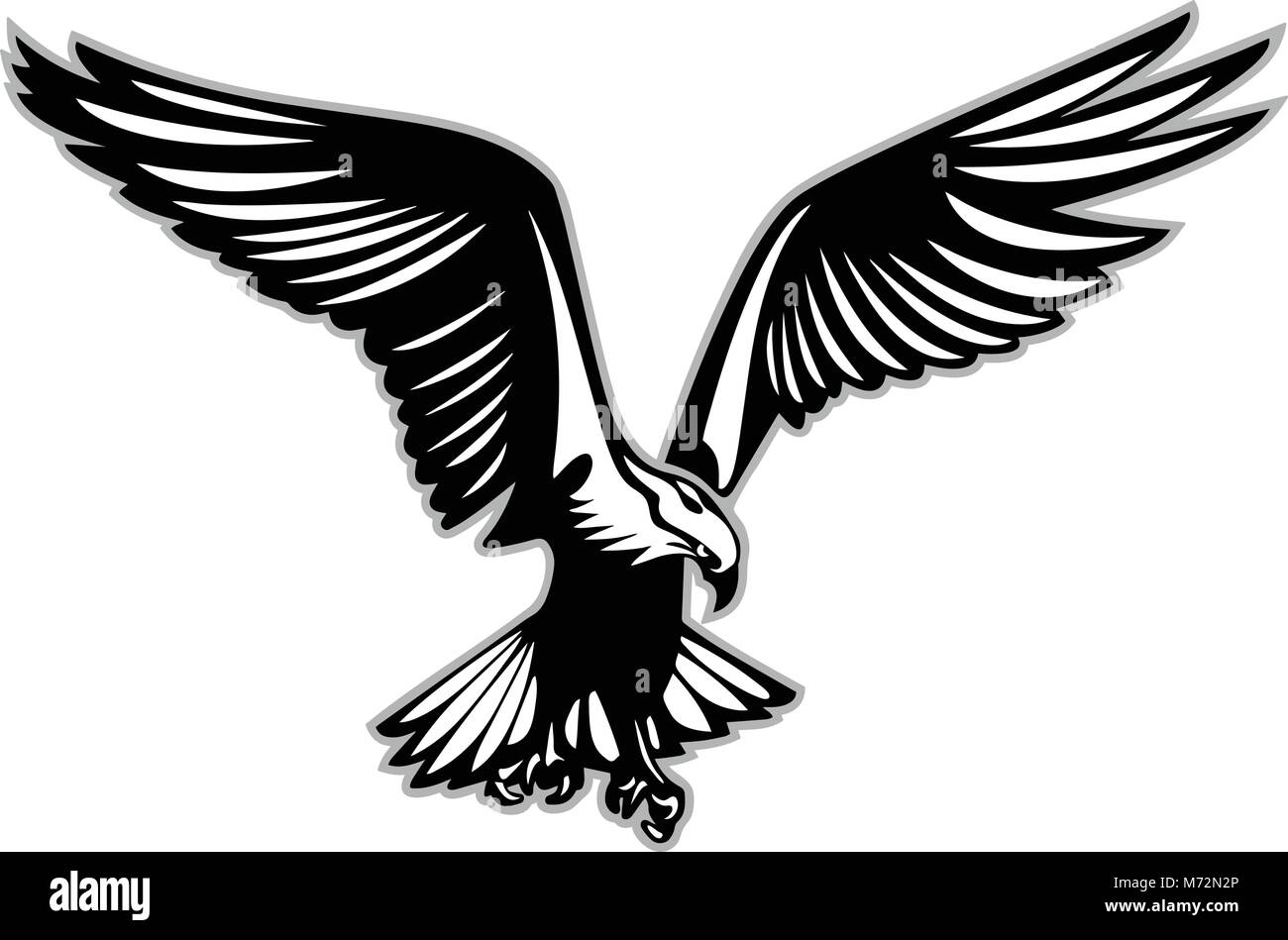 Raubvogel im Flug Vector Illustration Stock Vektor