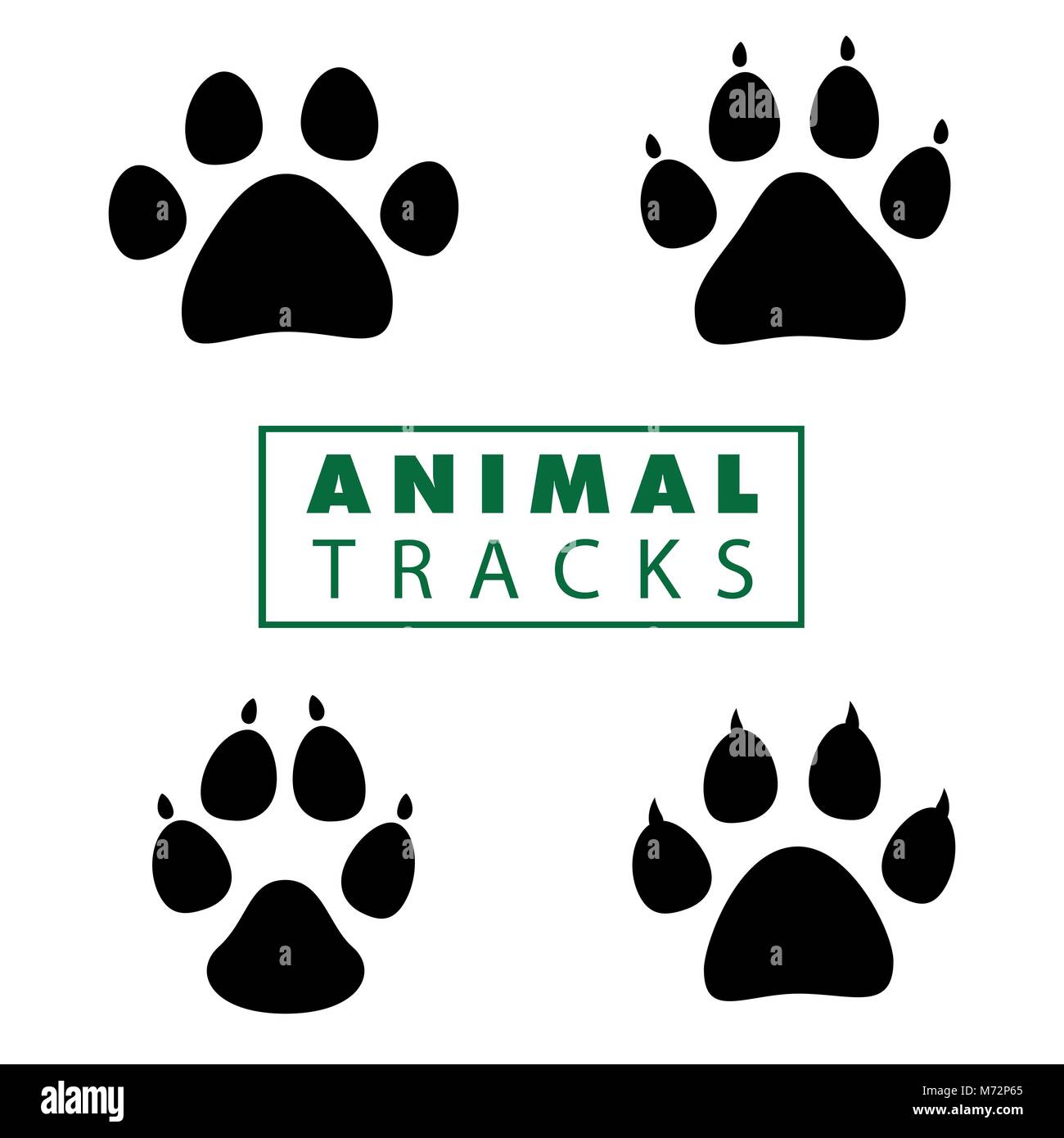 Animal Paw Tracks Stock Vektor