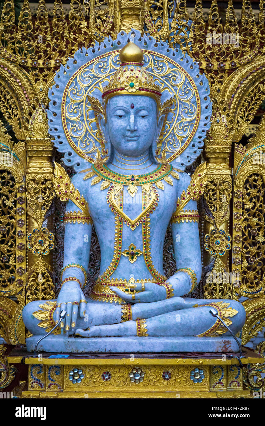Blau und Gold Buddha Stockfoto