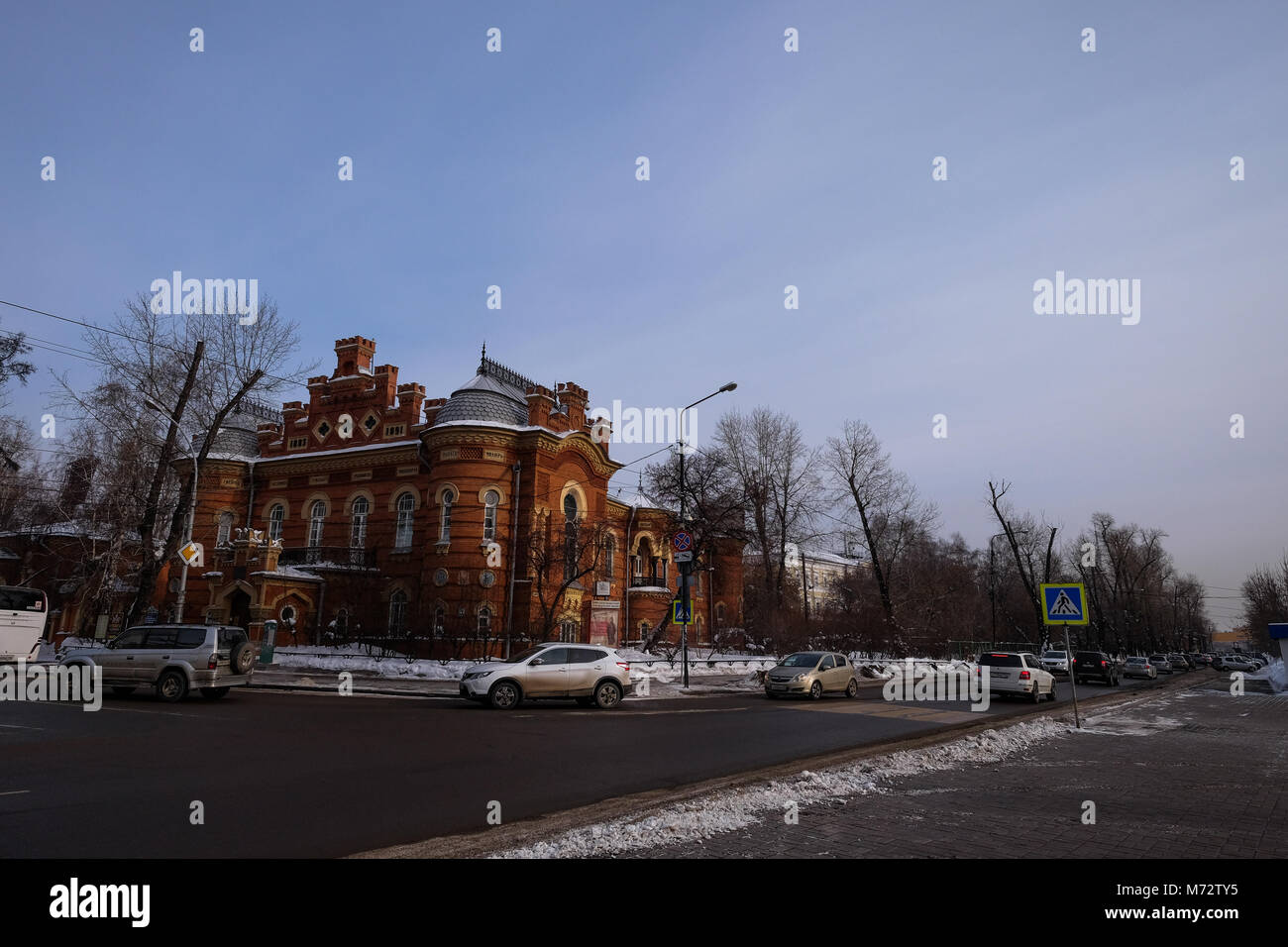 Eine Szene der Stadt Irkutsk Russland im Winter Stockfoto