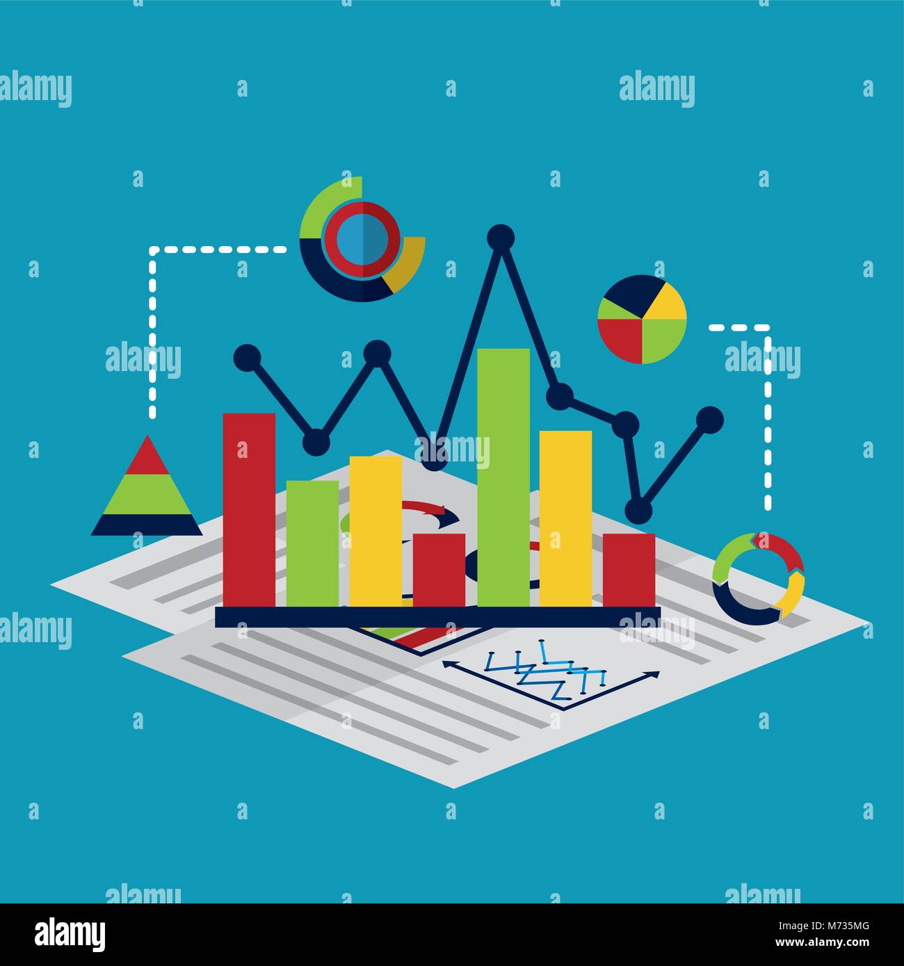 Statistik Datenanalyse Business Stock Vektor