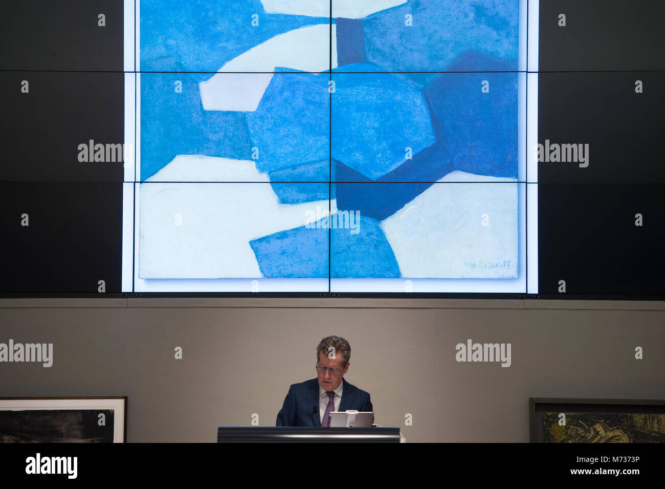 Bonhams, New Bond Street, London, UK. Vom 7. März 2018. Serge Poliakoff Komposition von abstraite Verkauf in der Nachkriegszeit für Zeitgenössische Kunst und Verkauf. Stockfoto