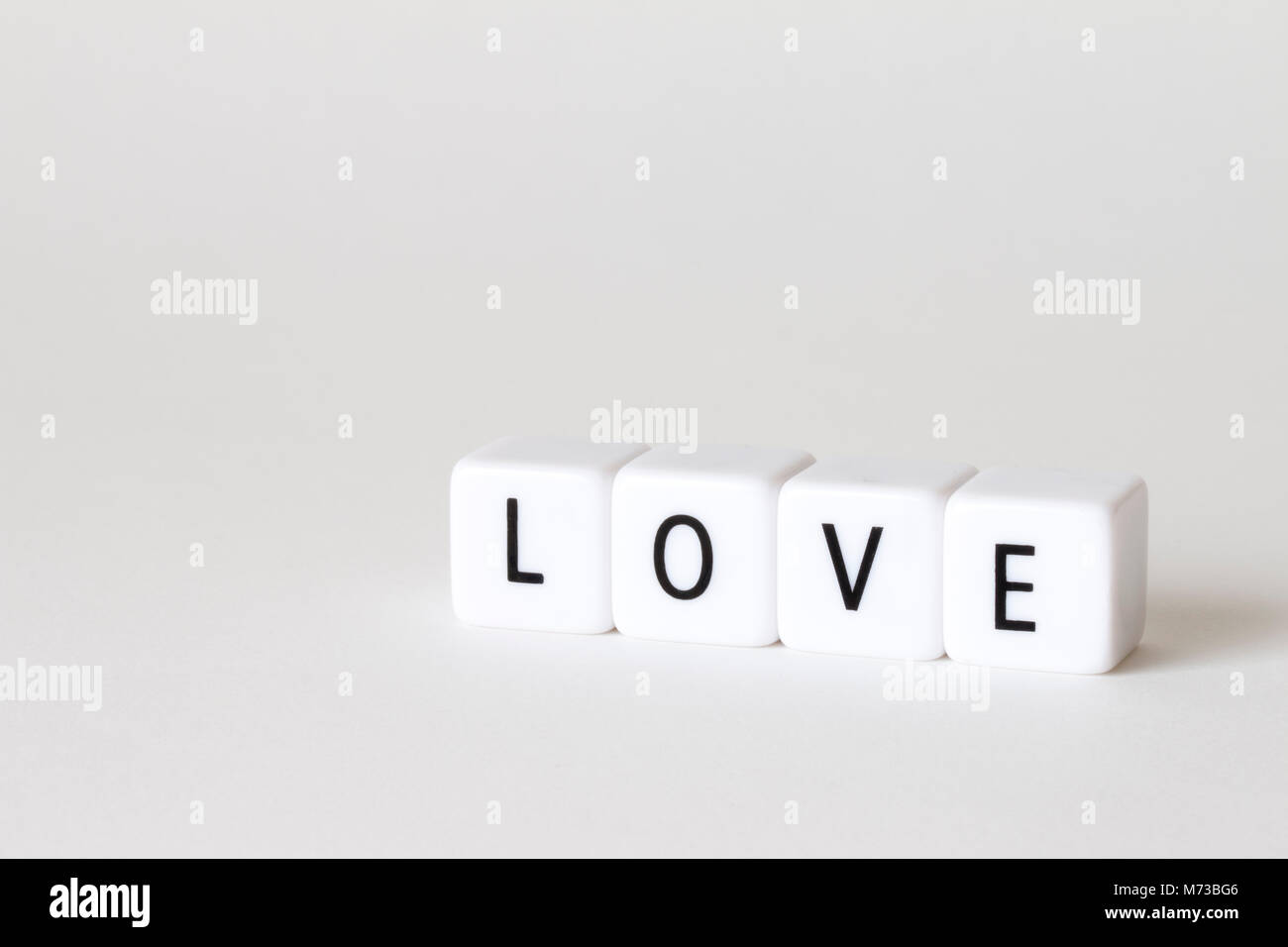 White Cube als Liebe geschrieben Stockfoto