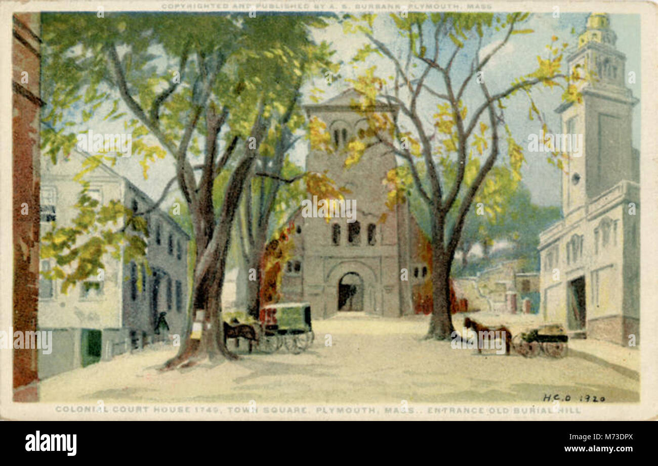 Urheberrechtlich und durch ein S Burbank, Colonial Court House 1749, Marktplatz, Eingang Alte veröffentlicht... (NBY) 21556 Stockfoto