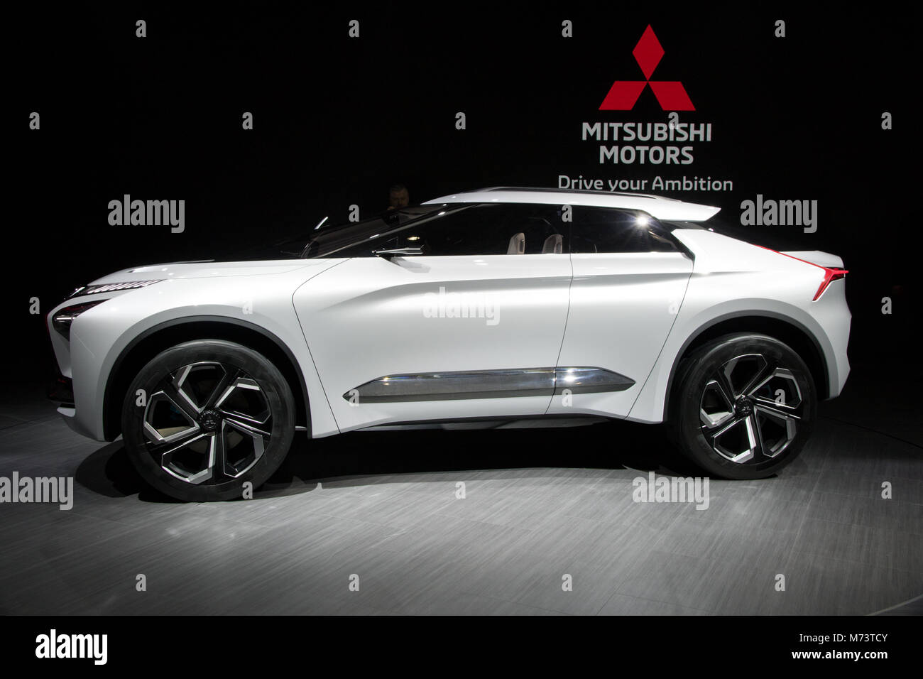 Genf Schweiz 6 Marz 2018 Mitsubishi E Volution Concept Car Das