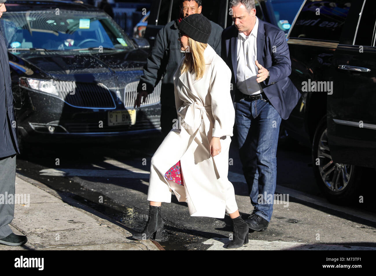 New York, USA. 8. März, 2018. Die amerikanische Schauspielerin Reese Witherspoon ist kommen in einer Fernsehsendung in Manhattan in der Stadt New York in den Vereinigten Staaten dieses Donnerstag, 08. (Foto: WILLIAM VOLCOV/BRASILIEN FOTO PRESSE) Credit: Brasilien Foto Presse/Alamy leben Nachrichten Stockfoto