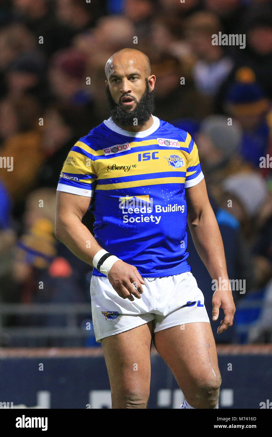 Leeds, Großbritannien. 8 Mär, 2018. 8 Headingley Stadium, Leeds, England; Betfred Super League, Runde 5, Leeds Rhinos versus Rumpf FC; Jamie Jones-Buchanan von Leeds Rhinos Credit: Aktuelles Bilder/Alamy leben Nachrichten Stockfoto