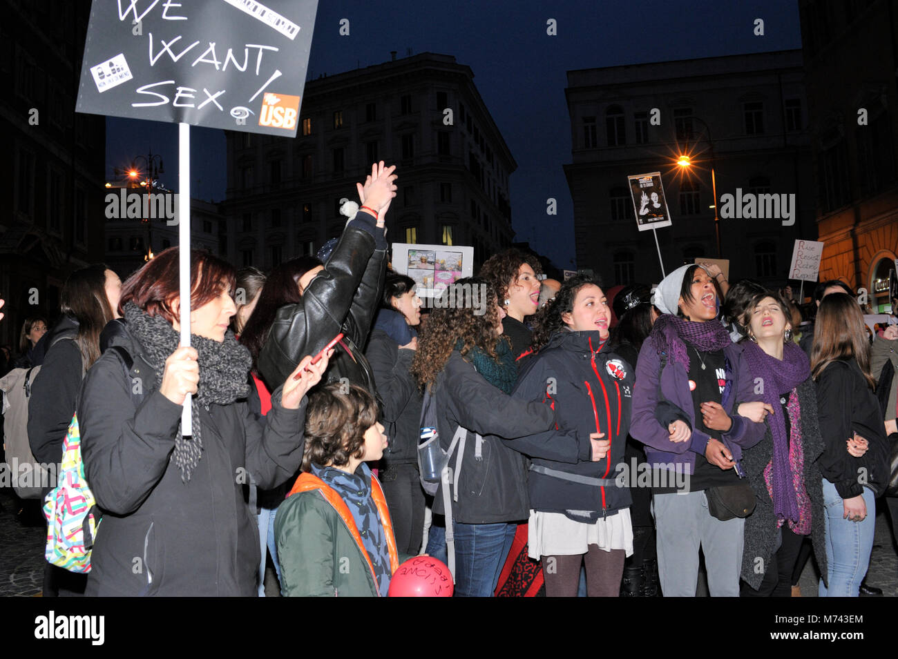 Rom, Italien. 8. März, 2018. Tag der Frauen in Rom. Credit: Vito Arcomano/Alamy leben Nachrichten Stockfoto