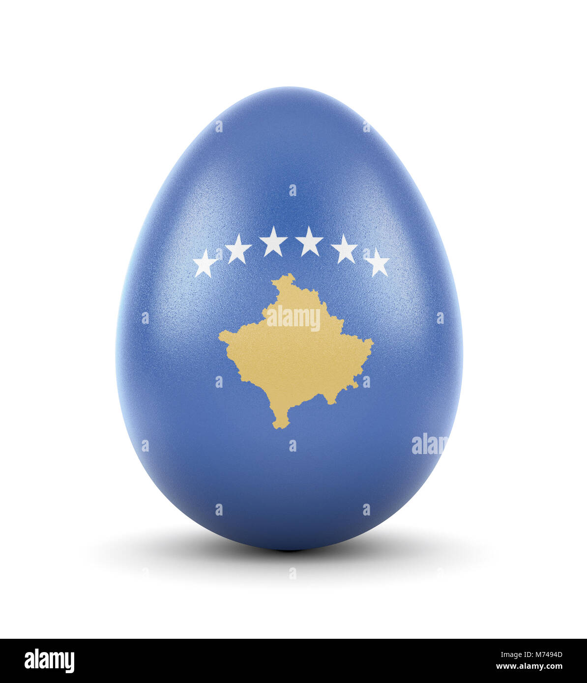 Hochwertige realistische Wiedergabe von eine glänzende Ei mit der Flagge des Kosovo. (Serie) Stockfoto