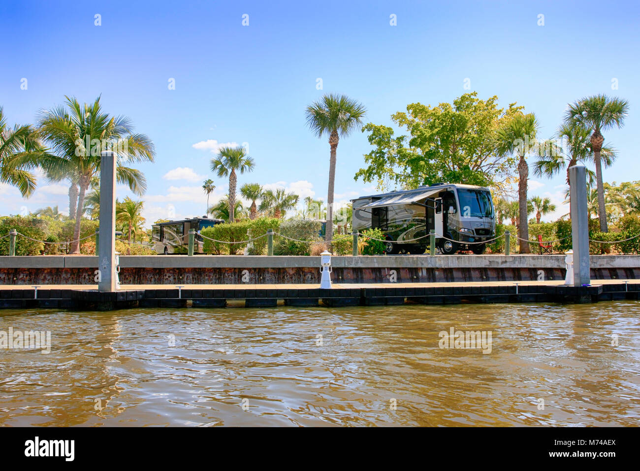 RV Park mit Blick in Everglades City, Florida, USA Stockfoto