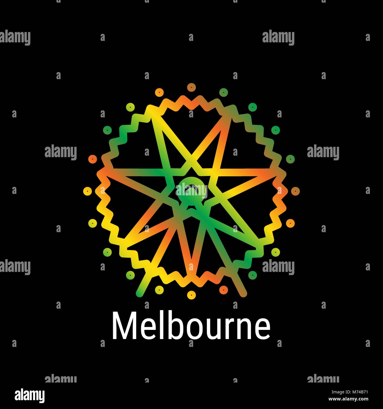 Melbourne, Australien Vektor Symbol Leitung Stock Vektor