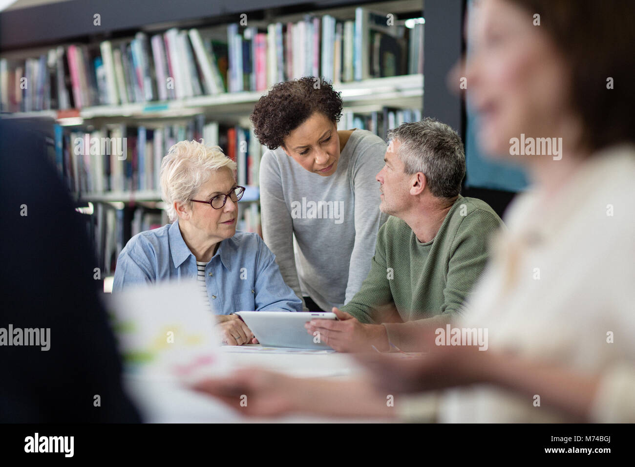 Senioren auf dem Computer Kurs Stockfoto