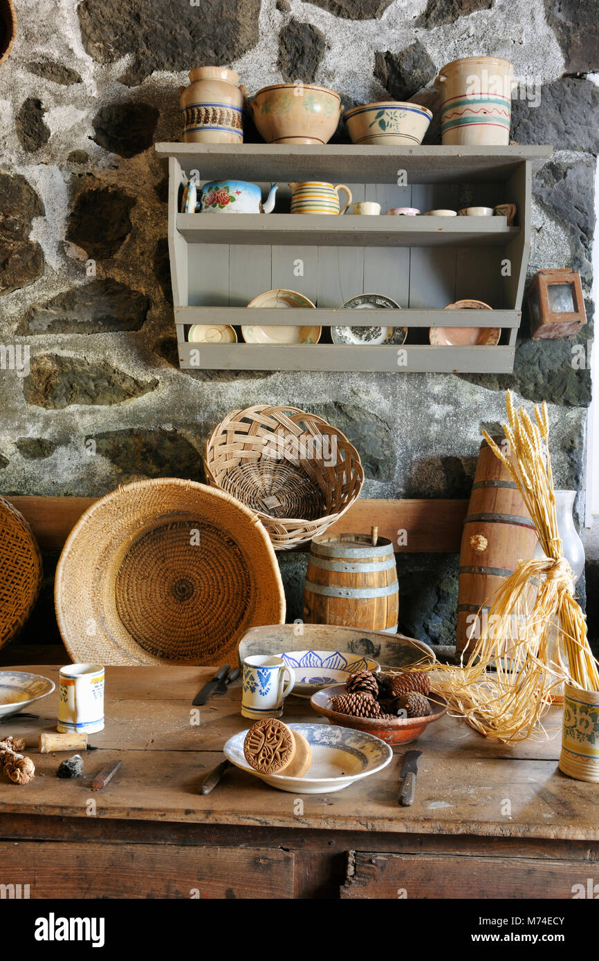 Traditionelle Küche von São Jorge. Azoren, Portugal Stockfoto