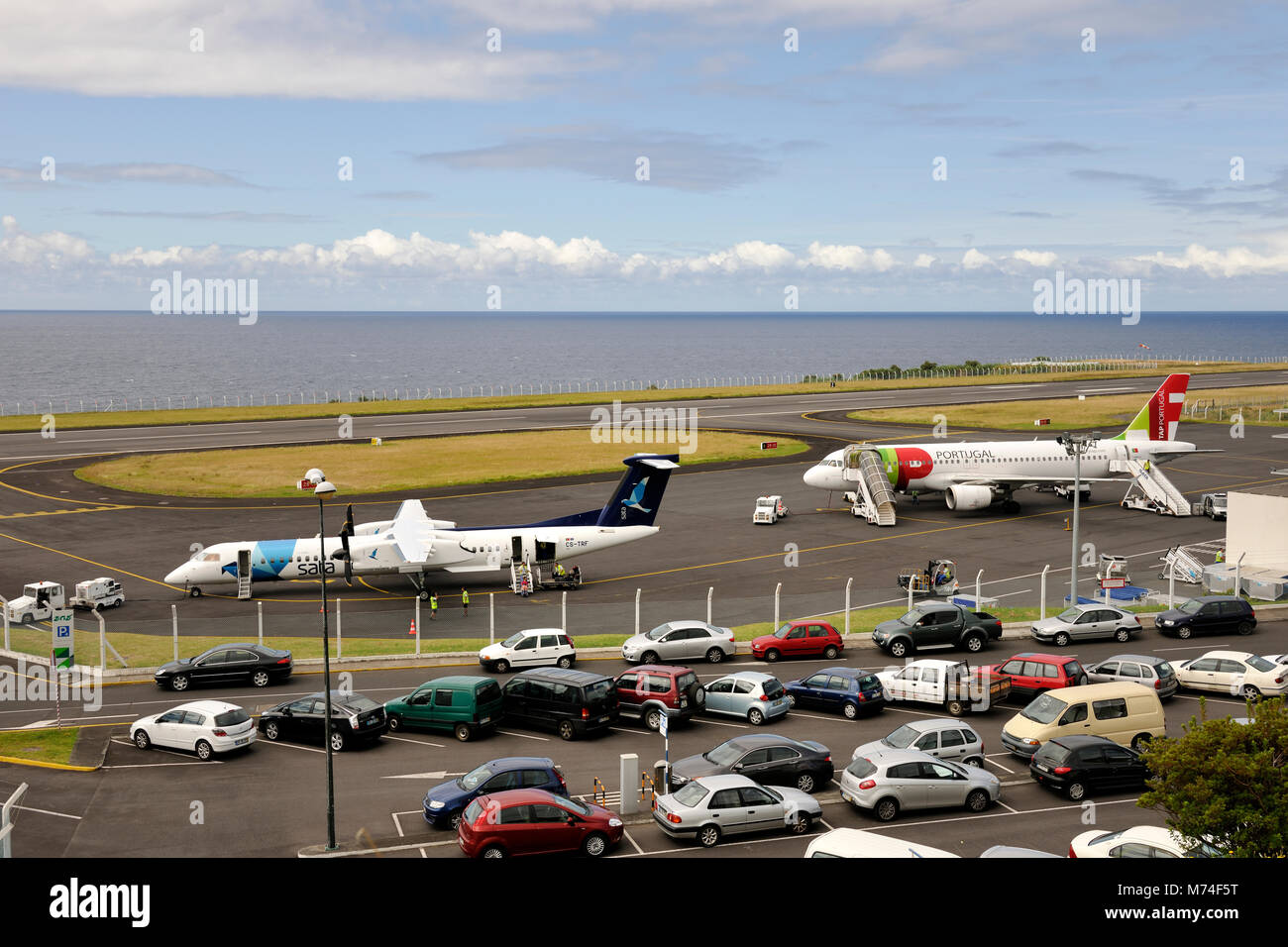 Flughafen von Horta. Faial, Azoren, Portugal Stockfotografie Alamy