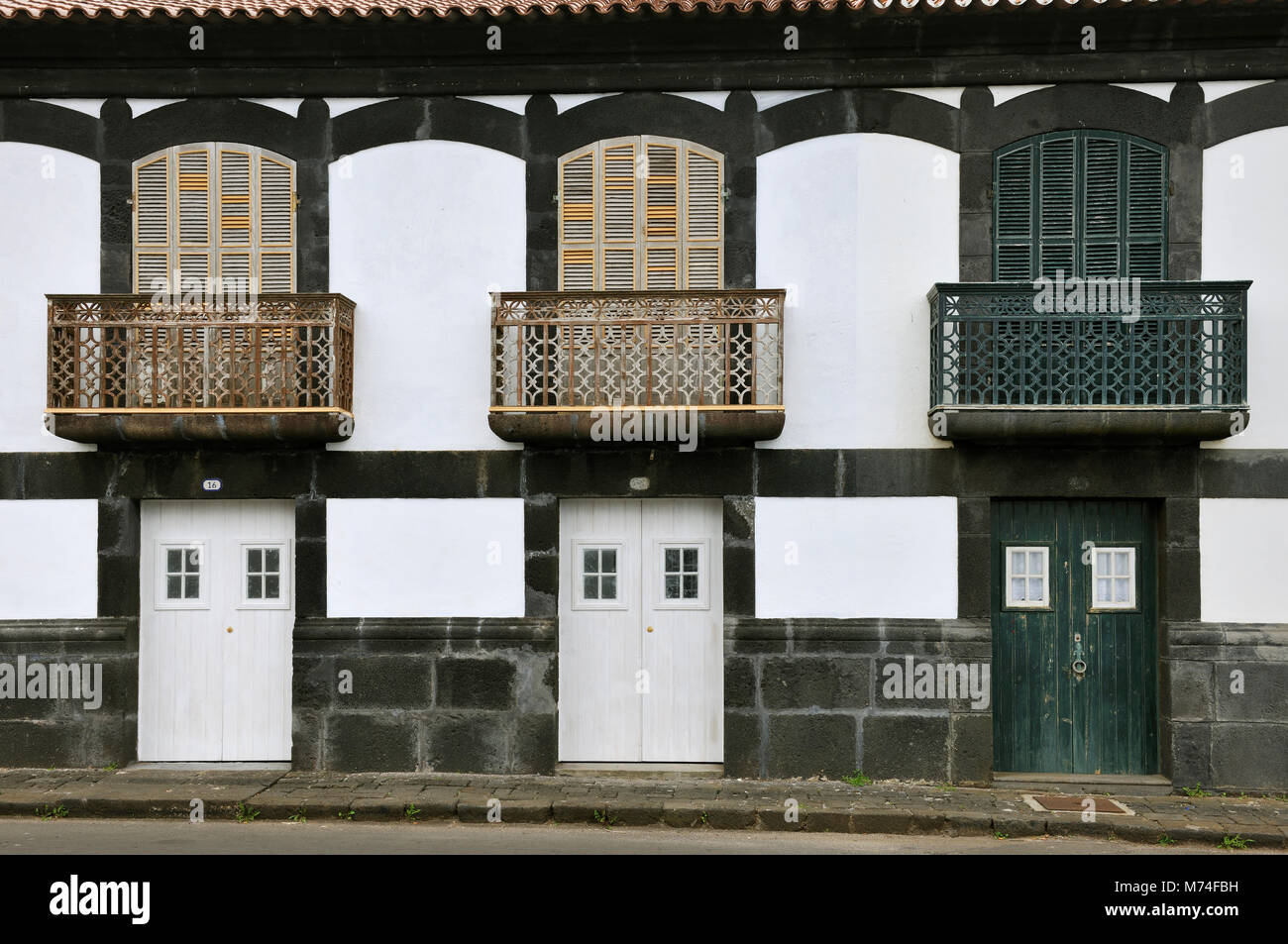 Traditionelles Haus (XVIII Jahrhundert) in Santa Cruz da Graciosa, die Insel La Graciosa. Azoren. Portugal Stockfoto