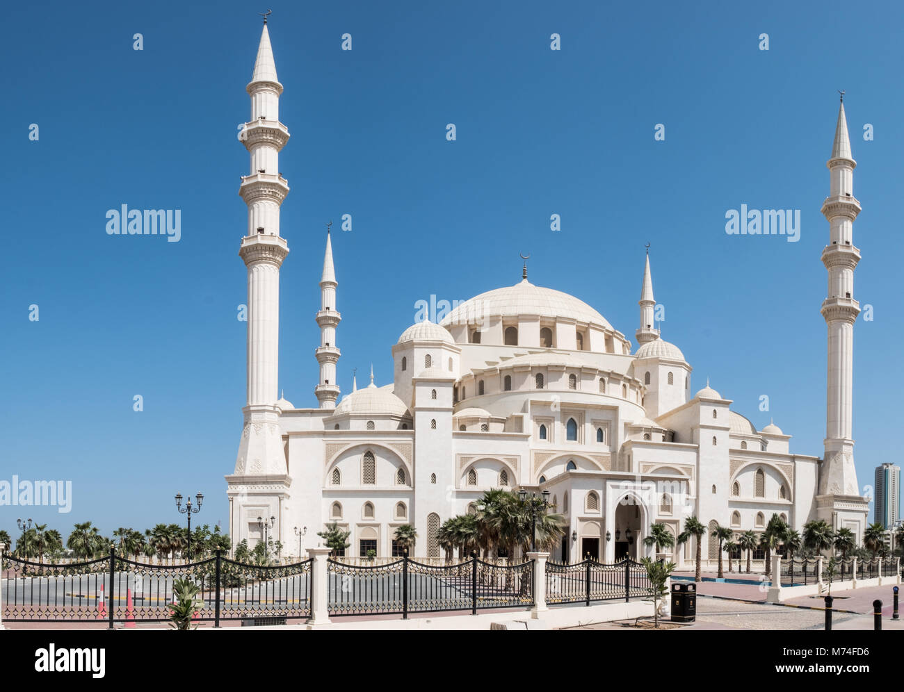 Sheikh Zayed Moschee, Fujairah, Vereinigte Arabische Emirate Stockfoto