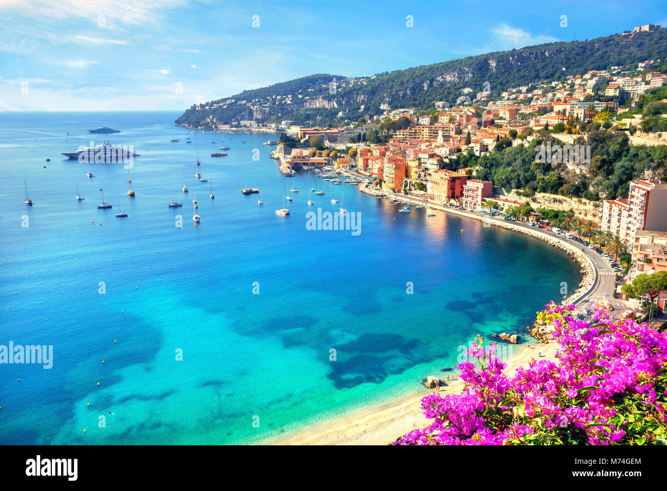 Luxury Resort von Villefranche-sur-Mer. Französische Riviera, Cote d'Azur, Frankreich Stockfoto