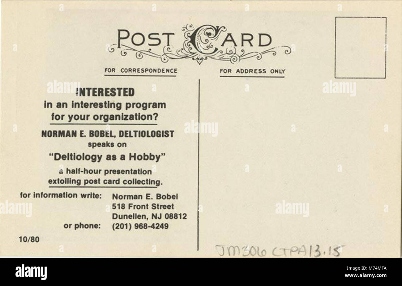 Garden State Post card Collectors Club, South Jersey Post Card Club, Washington Crossing Card... (NBY) 20225 Stockfoto