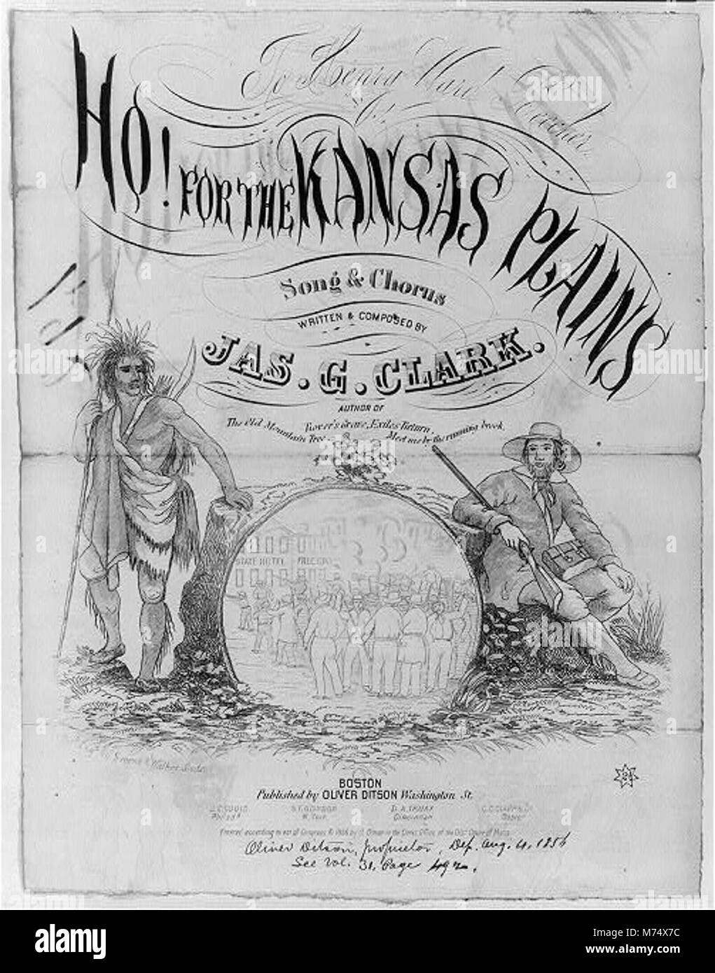 Ein historisches Foto, das den Geist der Kansas Plains einfängt und die Rolle der Region bei der westlichen Expansion und der amerikanischen Besiedlung im 19. Jahrhundert symbolisiert. Stockfoto