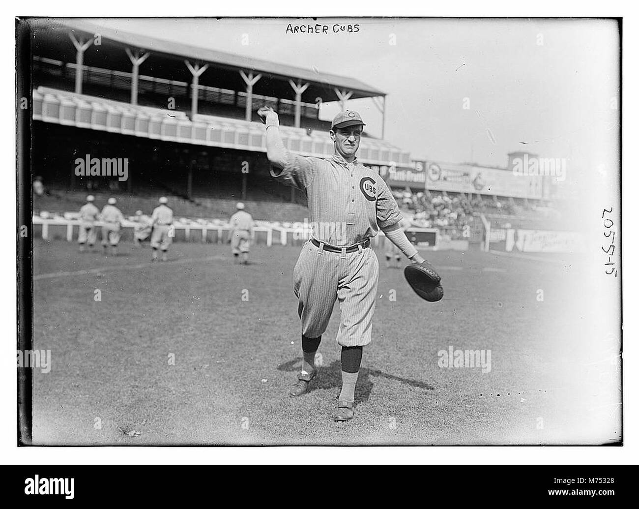 Ein historisches Foto von Jimmy Archer, einem Baseballspieler aus Chicagos National League-Team. Stockfoto