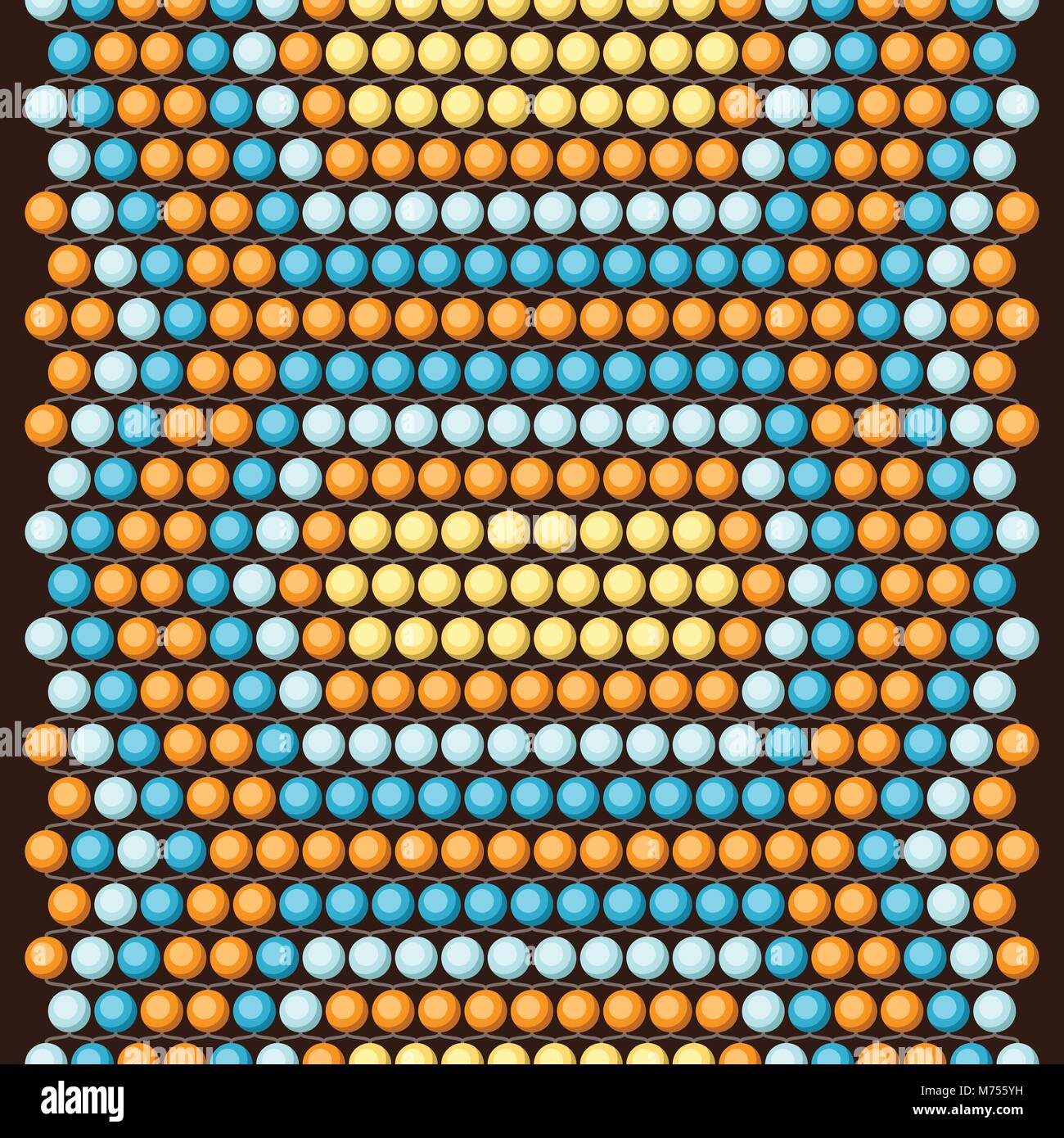 Ethnische afrikanische Perlen abstrakte Farbe nahtlose Muster Stock Vektor