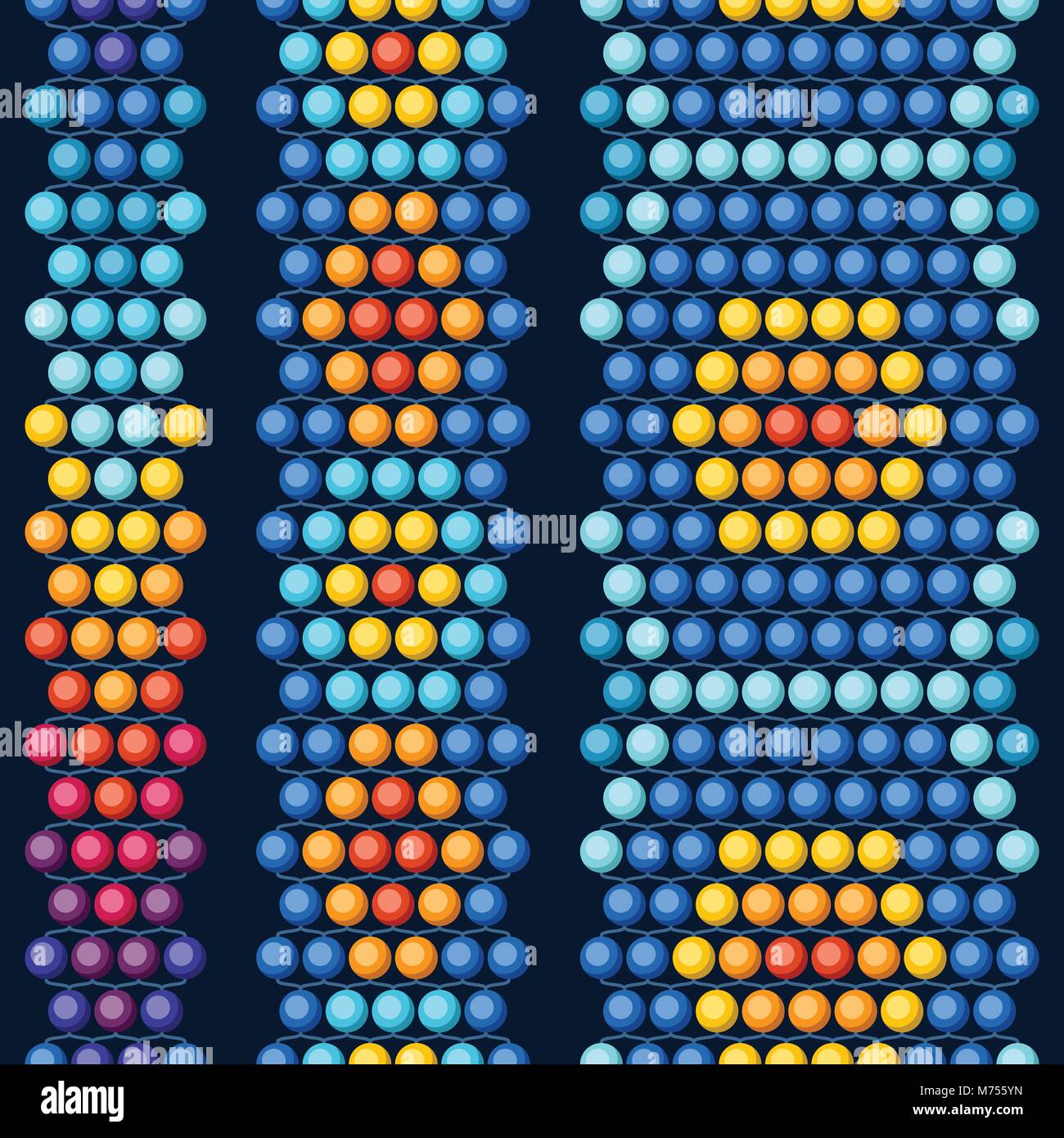 Ethnische afrikanische Perlen abstrakte Farbe nahtlose Muster Stock Vektor