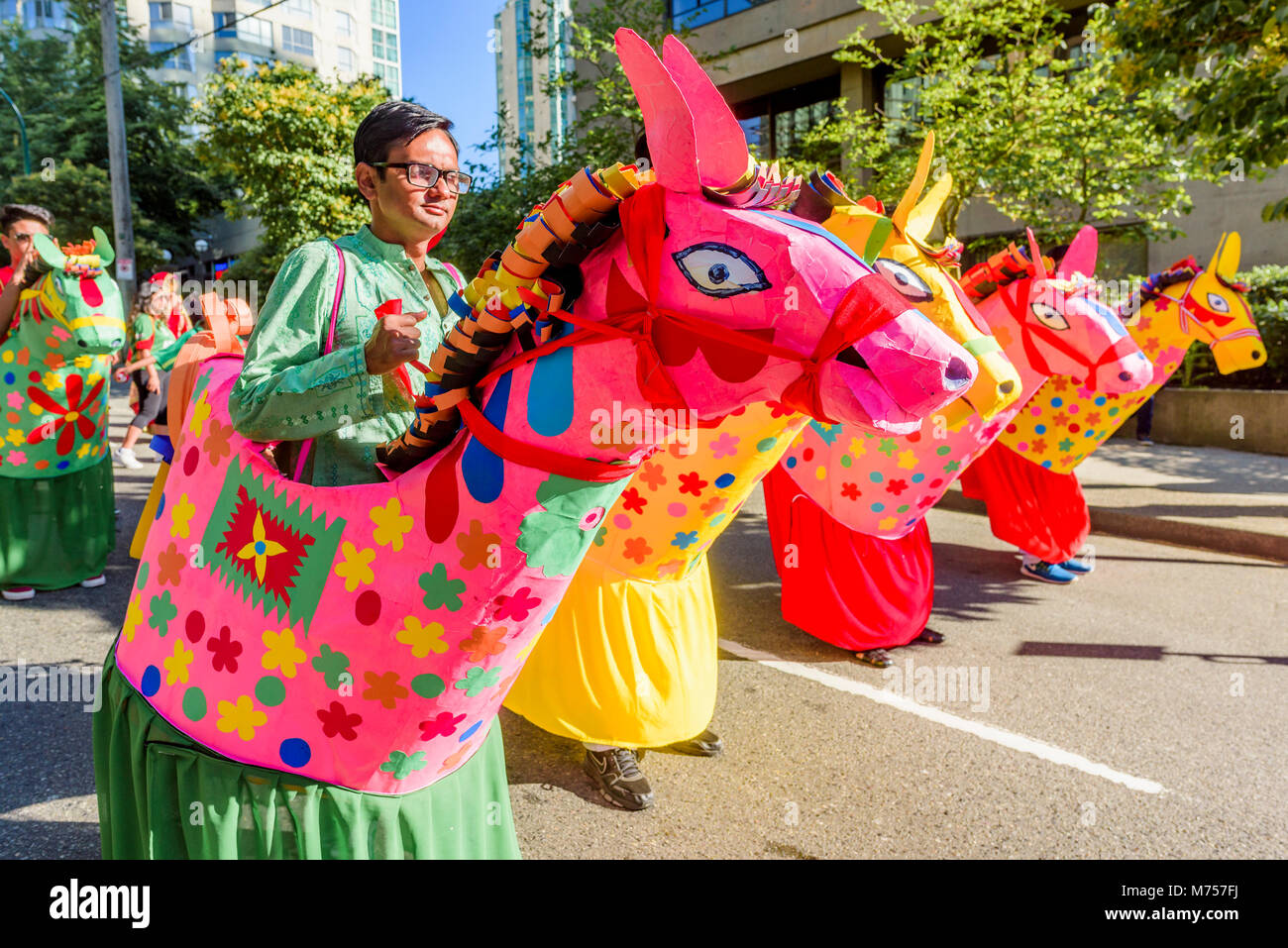 Bangla Desh Gemeinschaft feiert am Canada Day Parade, Vancouver, British Columbia, Kanada. Stockfoto