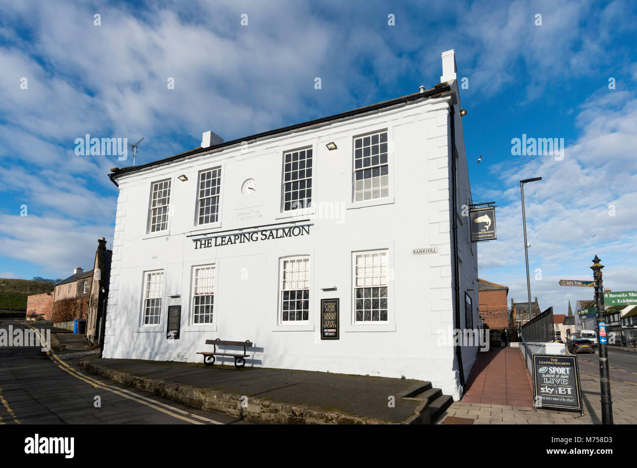 Die springenden Lachs Pub, Berwick upon Tweed, Northumberland, England, Großbritannien Stockfoto