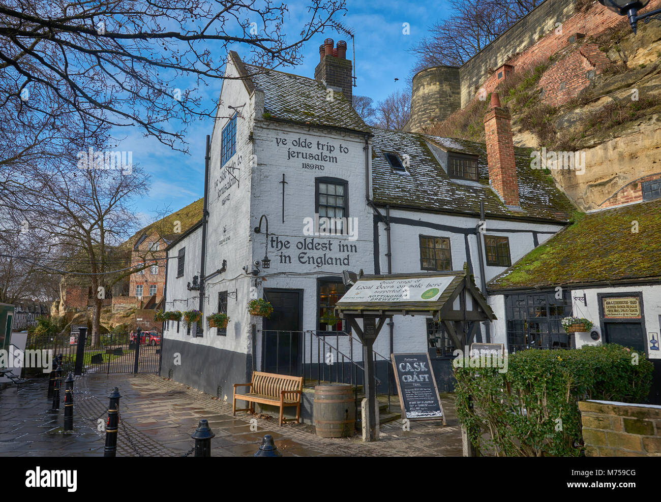 Ye Olde Trip pub Nottingham zu Jerusalem Stockfoto