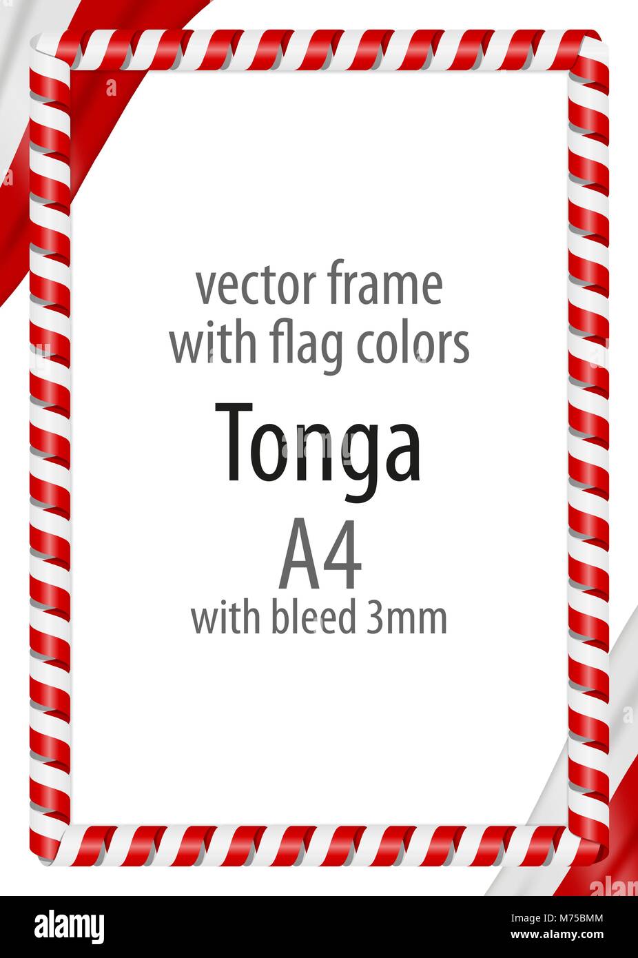 Rahmen und Grenze der Band mit den Farben der Flagge Tonga Stock Vektor