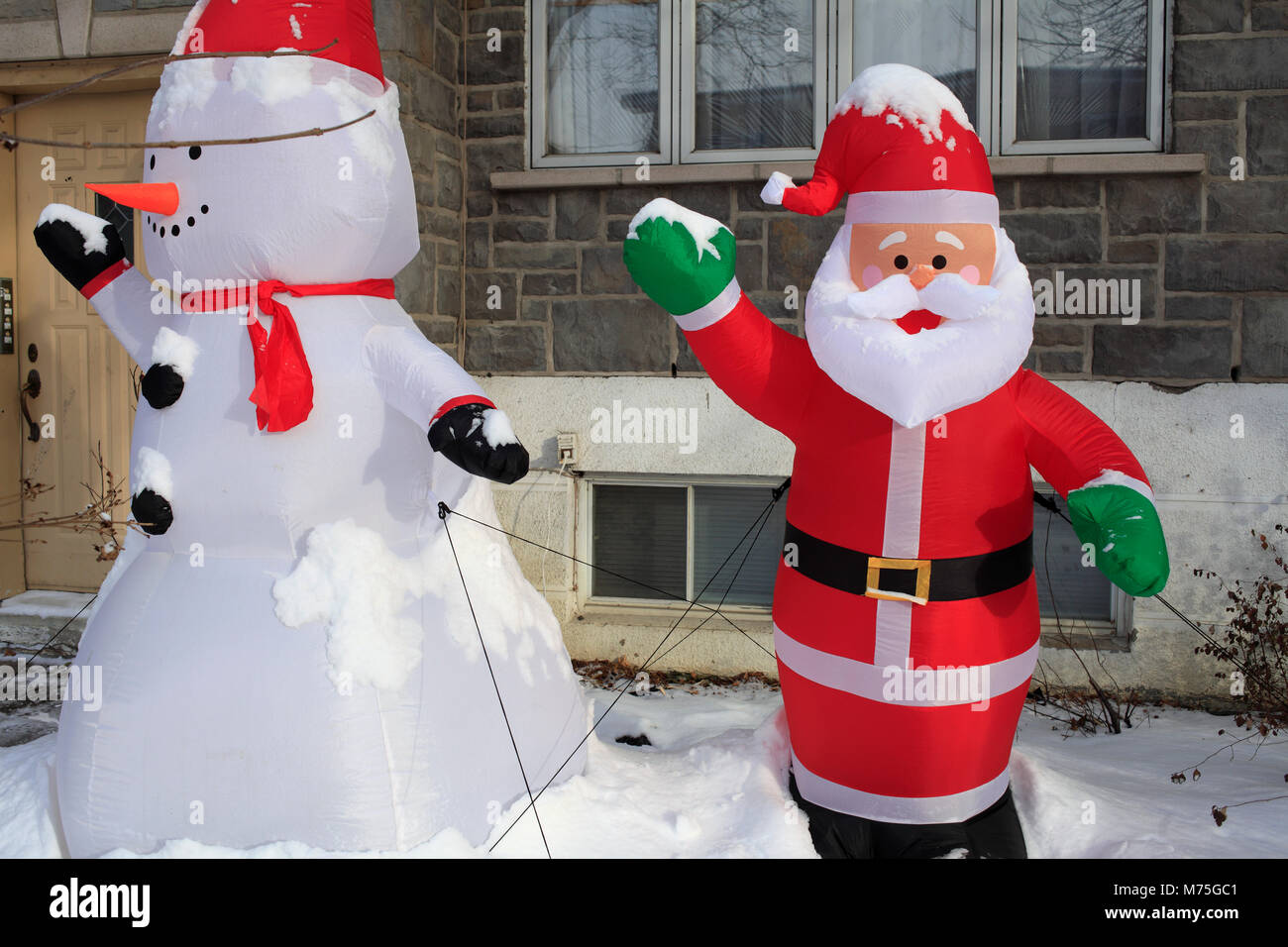 Weihnachten, Schneemann und Weihnachtsmann Abbildungen, Stockfoto