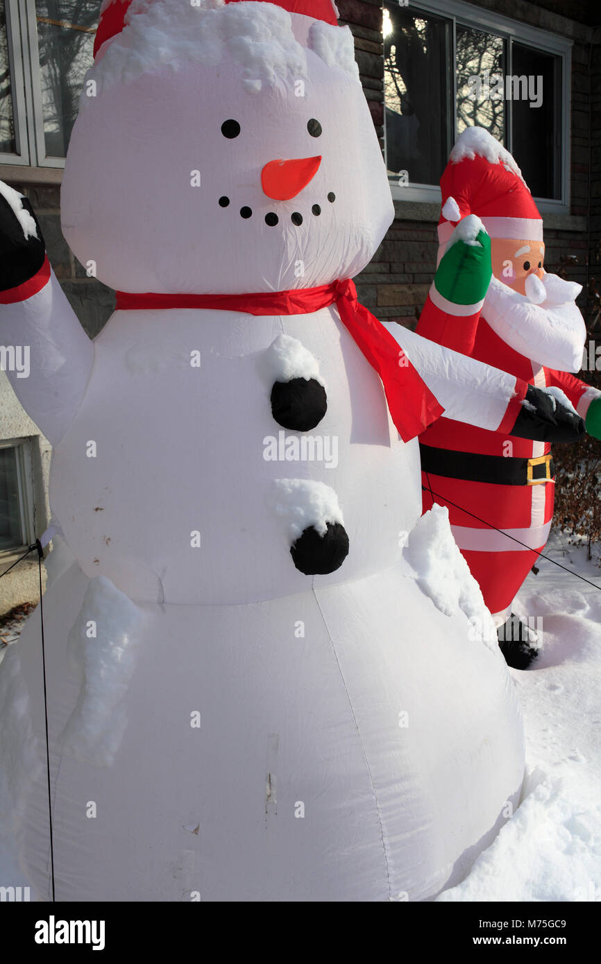 Weihnachten, Schneemann und Weihnachtsmann Abbildungen, Stockfoto