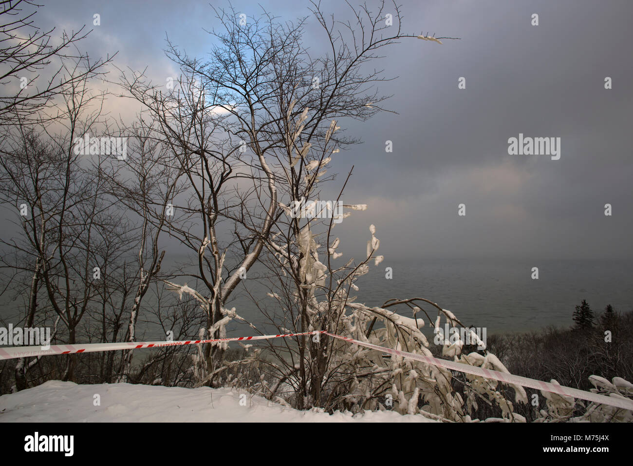 Blick auf die Ostsee im Winter Stockfoto