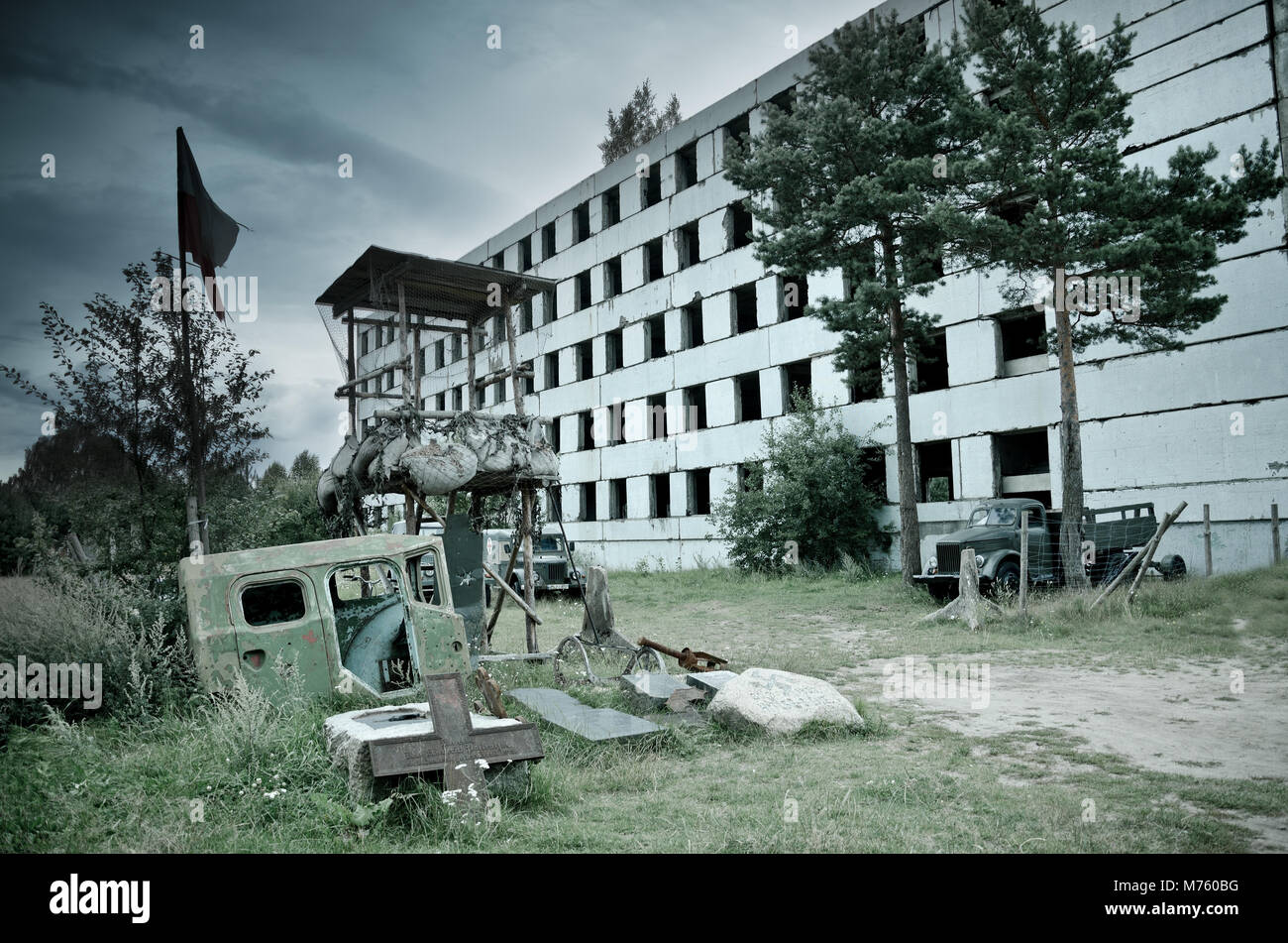 Bleibt der Lazarett. Borne Sulinowo (ger: Brutto geboren), ein militärischer Stadt (1938) der Wehrmacht Artillerie Schule. In den Jahren 1945 - 1993 hat die BA Stockfoto