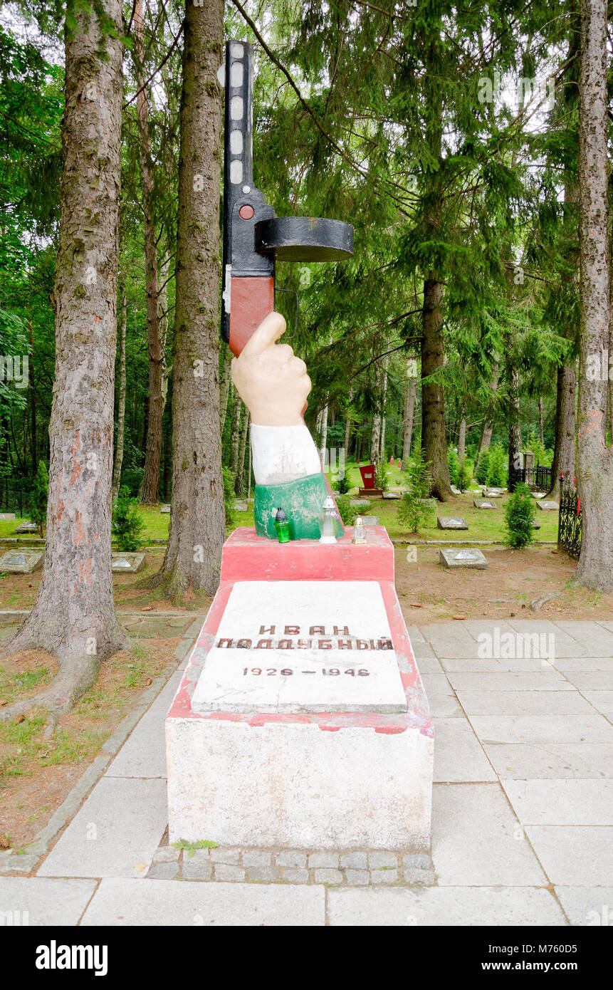 Garnisonsfriedhof. Secret City-Borne Sulinowo (ger: Brutto geboren), ein militärischer Stadt (1938) der Wehrmacht Artillerie Schule. In den Jahren 1945-1993, Th Stockfoto