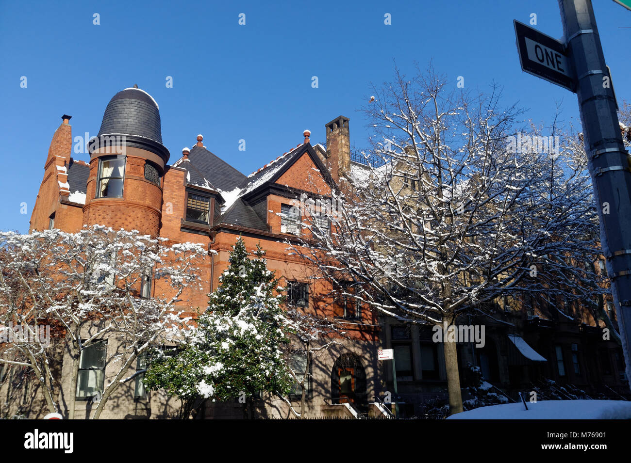 Traditionelle Architektur im historischen Viertel in Park Slope, Brooklyn, New York City, New York Stockfoto