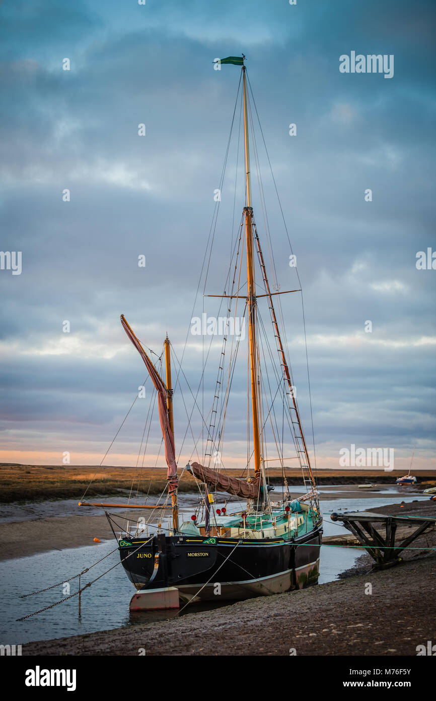 Thames Barge "Juno" bei Blakeney Norfolk UK Stockfoto