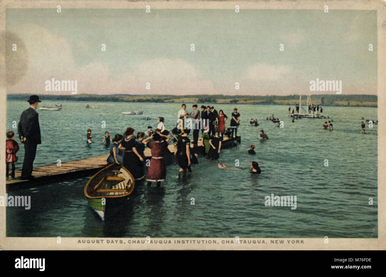 August Tage, Chatauqua Insititution, Menschen schwimmen im See (NBY) 22798 Stockfoto