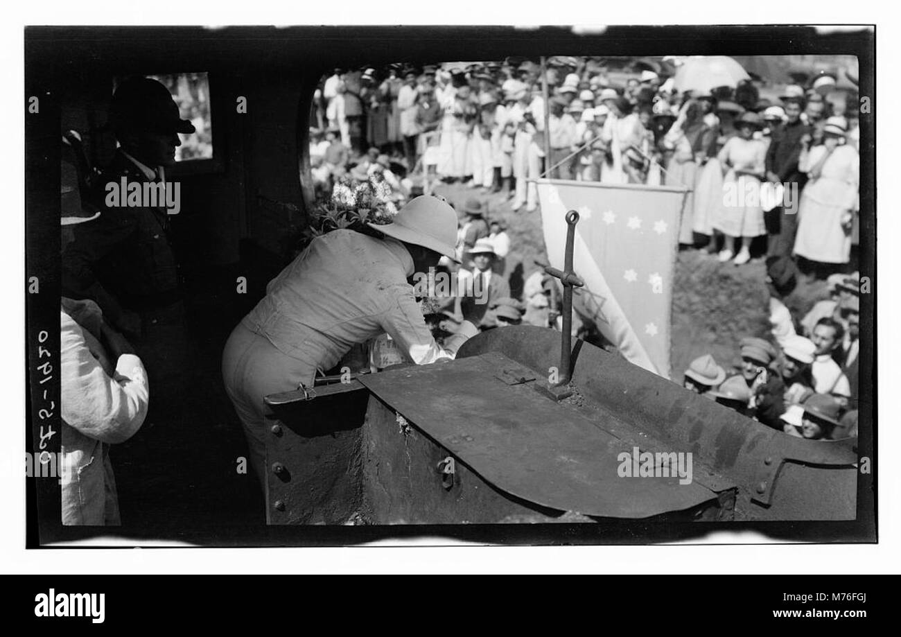 Die Eröffnung der Jaffa-Jerusalem-Eisenbahn im Jahr 1920, ein wichtiges Ereignis bei der Entwicklung der Verkehrsinfrastruktur im Nahen Osten. Diese historische Eisenbahnverbindung erleichterte den Verkehr und den Handel zwischen den beiden Städten. Stockfoto