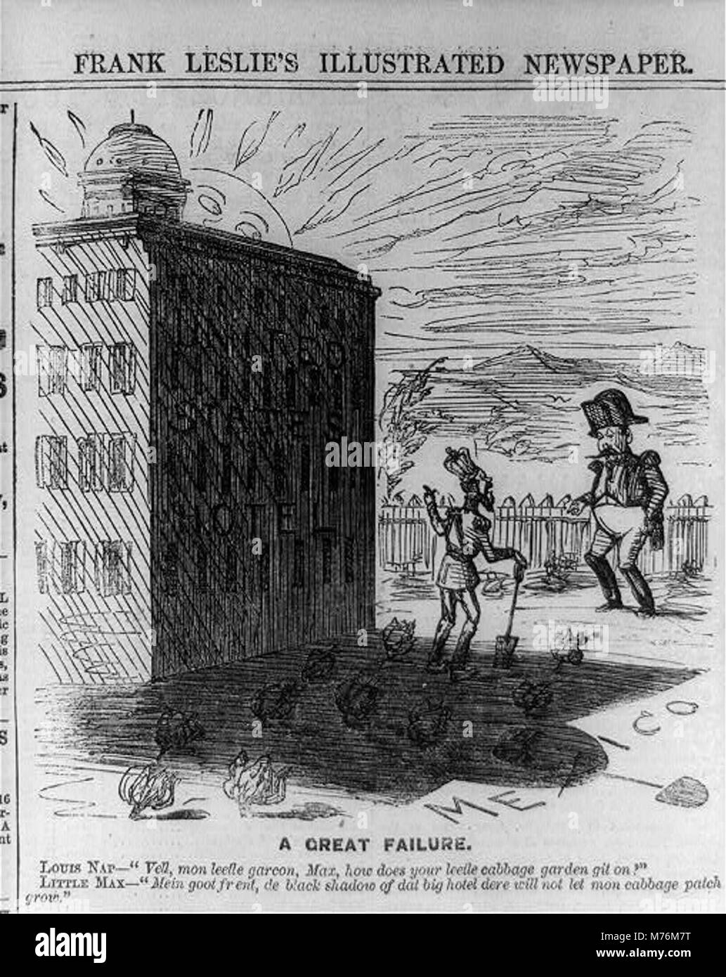 Ein Foto, das ein bedeutendes historisches Versagen dokumentiert und einen Einblick in ein wichtiges Ereignis oder eine wichtige Situation bietet, die sich nachhaltig auf das Motiv auswirkte. Stockfoto