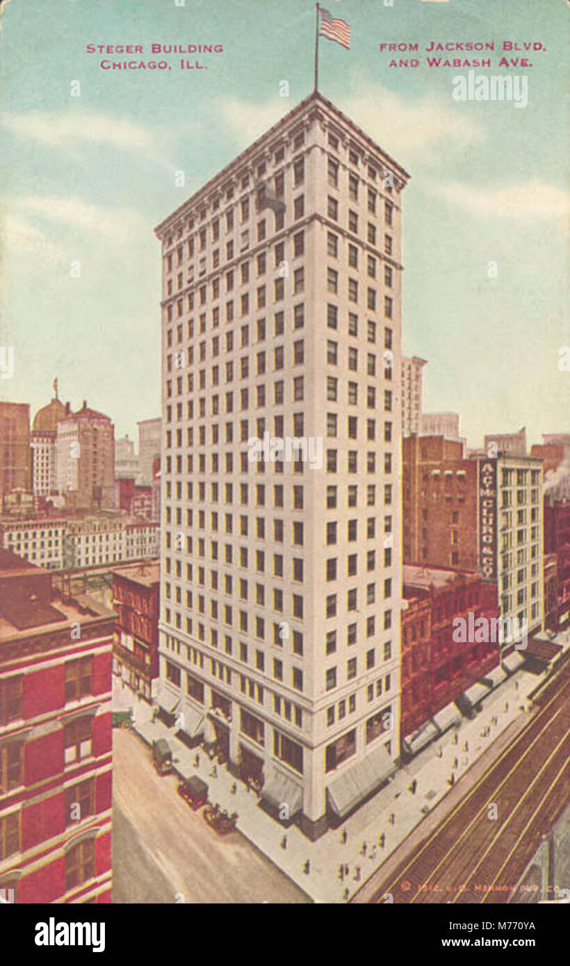 Steger Building, Chicago, Illinois, von Jackson Blvd. Und Wabash Ave (NBY) 415007 Stockfoto